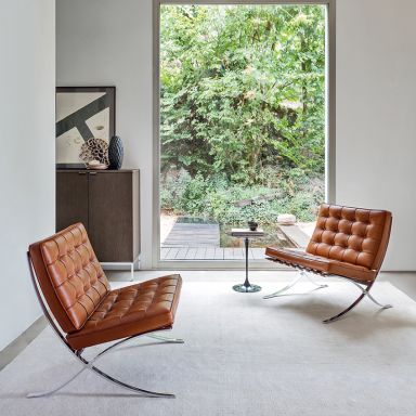 Barcelona Chair / Sessel aus Echtleder