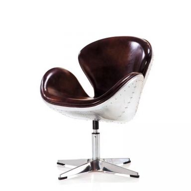 Metallsessel Monaco mit Vintage Leder