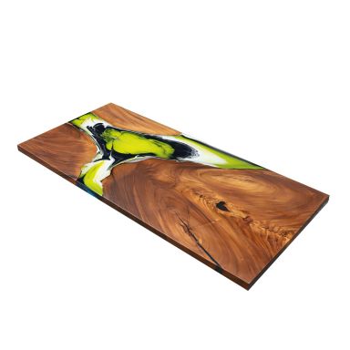 Vollholz Esstisch aus Akazie und Epoxid-Harz 182x84