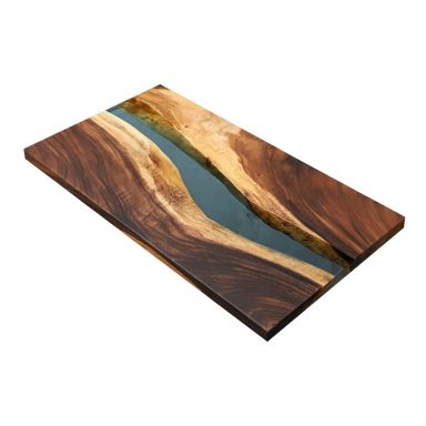 Massivholtisch aus Akazie und Epoxid-Harz 120x65