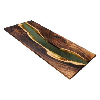 Echtholztisch aus massiver Akazie und Epoxid-Harz 220x90