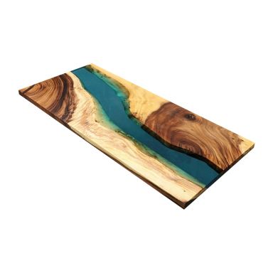 Vollholz Esstisch aus Akazie und Epoxid-Harz 180x80