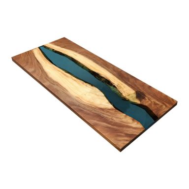 Esstisch aus massiver Akazie und Epoxid-Harz 180x80