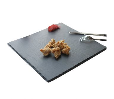 4er Set Schiefer Servierplatte quadratisch 25x25 cm