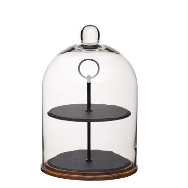 Schiefer Etagere 2-stufig H 42 cm