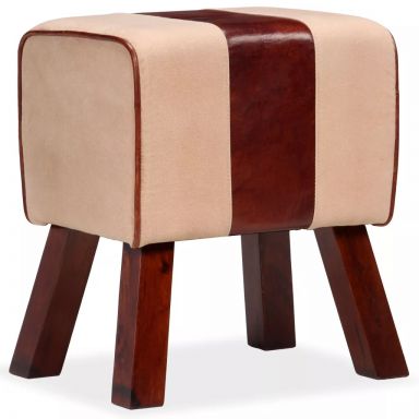 Designerhocker Hyderabad aus Echtleder